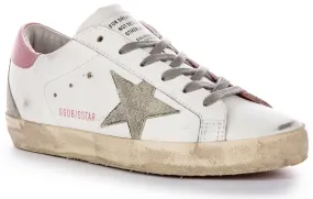 Textile lining ensures a smooth feel on contact Golden Goose Super Star In White Pink For Women