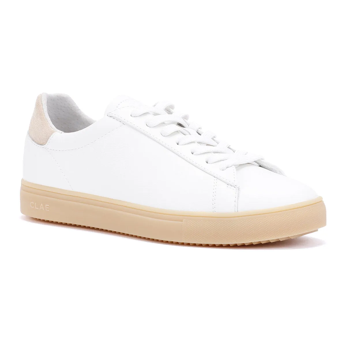 Grip Zones Clae Bradley Leather Men's White/Natural Gum Trainers