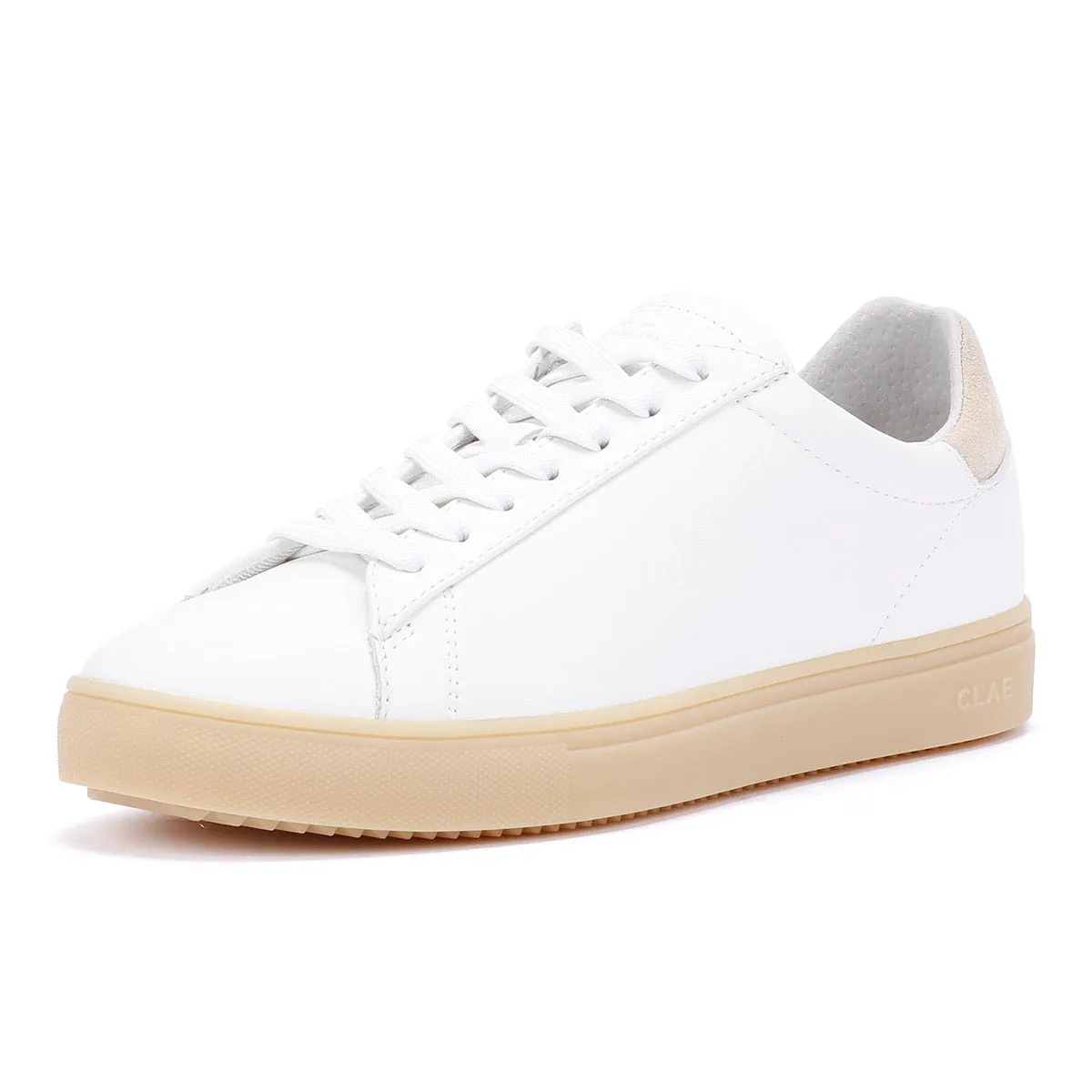 Grip Zones Clae Bradley Leather Men's White/Natural Gum Trainers