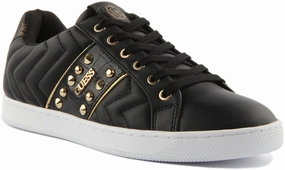 Guess Raula Stud In Black Gold For Women Lunge Friendly Heel drop encourages upright posture during drills