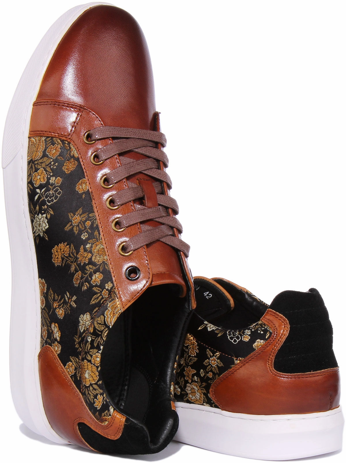 Grip Lines Justinreess England Emmerson Floral Trainer In Brown For Men