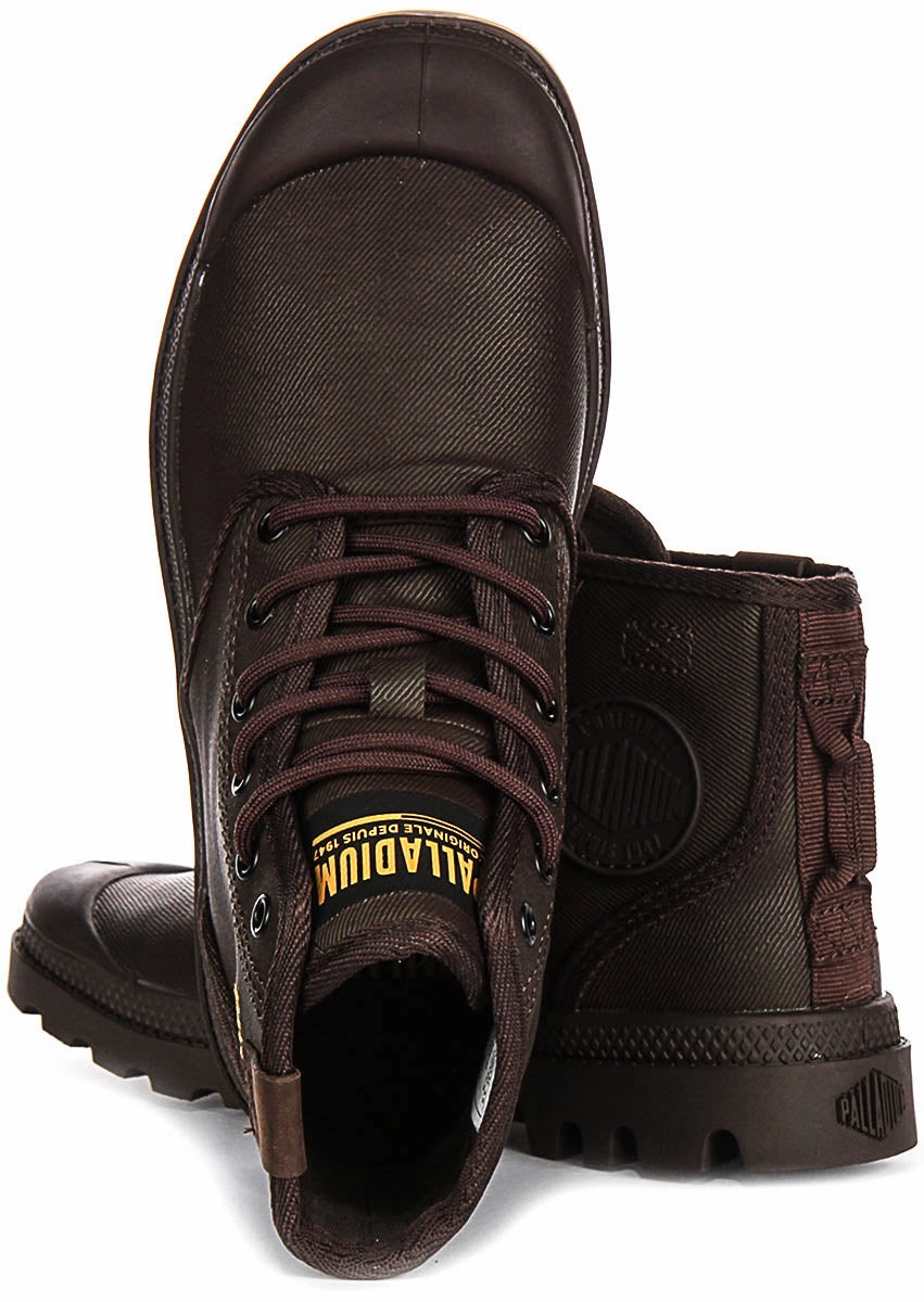 Grip Power Palladium Pampa Hi Coated In Cocoa Boots