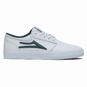 Lakai Griffin Shoes - White/Pine Leather Grip Stability Heritage Style