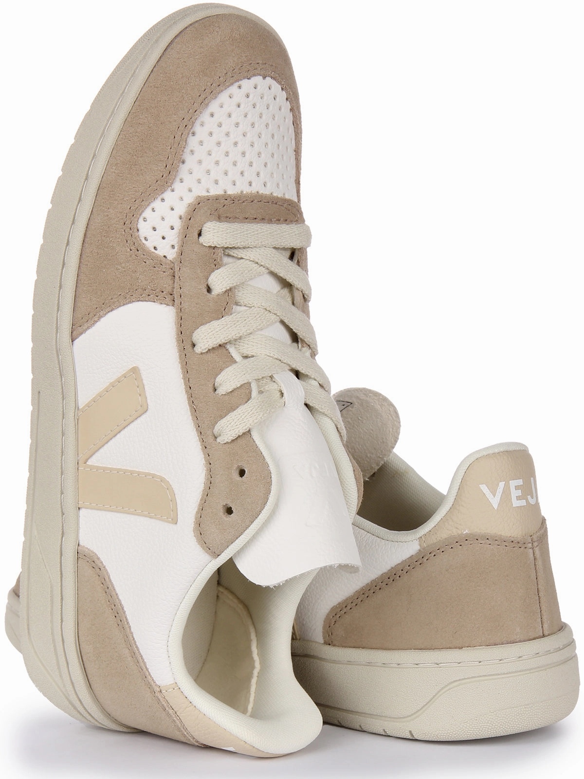 Grip Traction Veja V 10 Chromefree In White Grey For Women