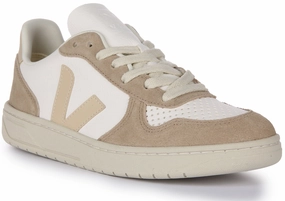 Sock-like fit reduces rubbing during direction shifts Veja V 10 Chromefree In White Grey For Women