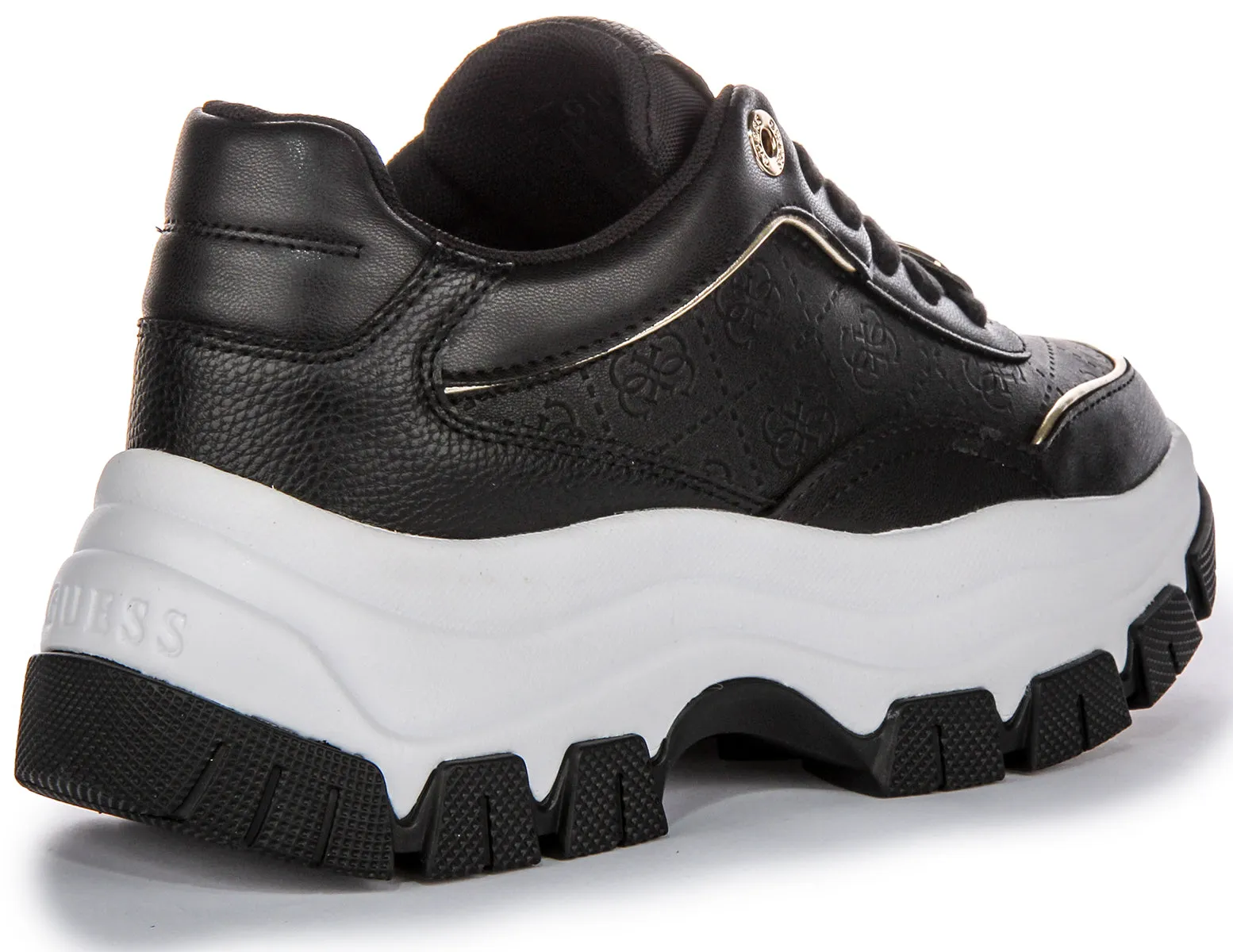 Guess Berrett In Black Gold 4G Print For Women Steady Pace