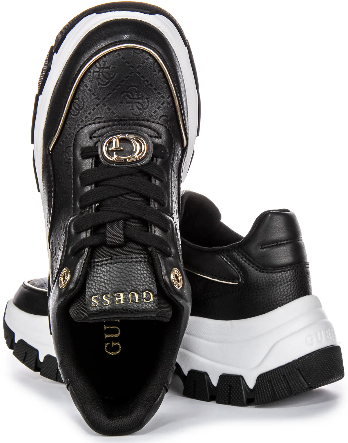 Guess Berrett In Black Gold 4G Print For Women Steady Pace