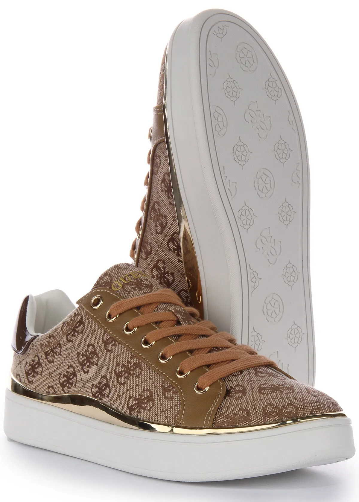 Guess Bonny 4G Trainers In Moca For Women Easy Wear