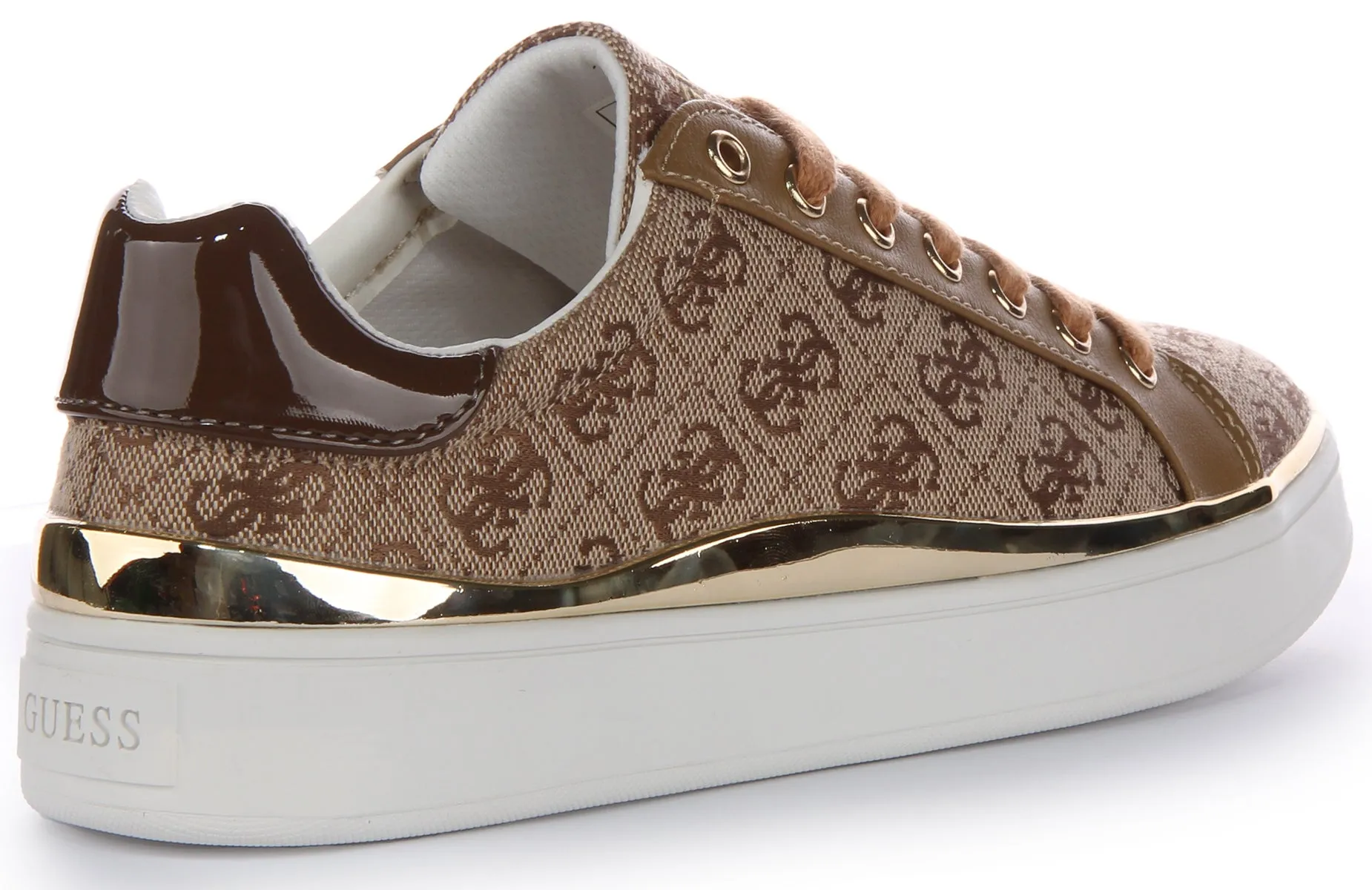 Guess Bonny 4G Trainers In Moca For Women Easy Wear