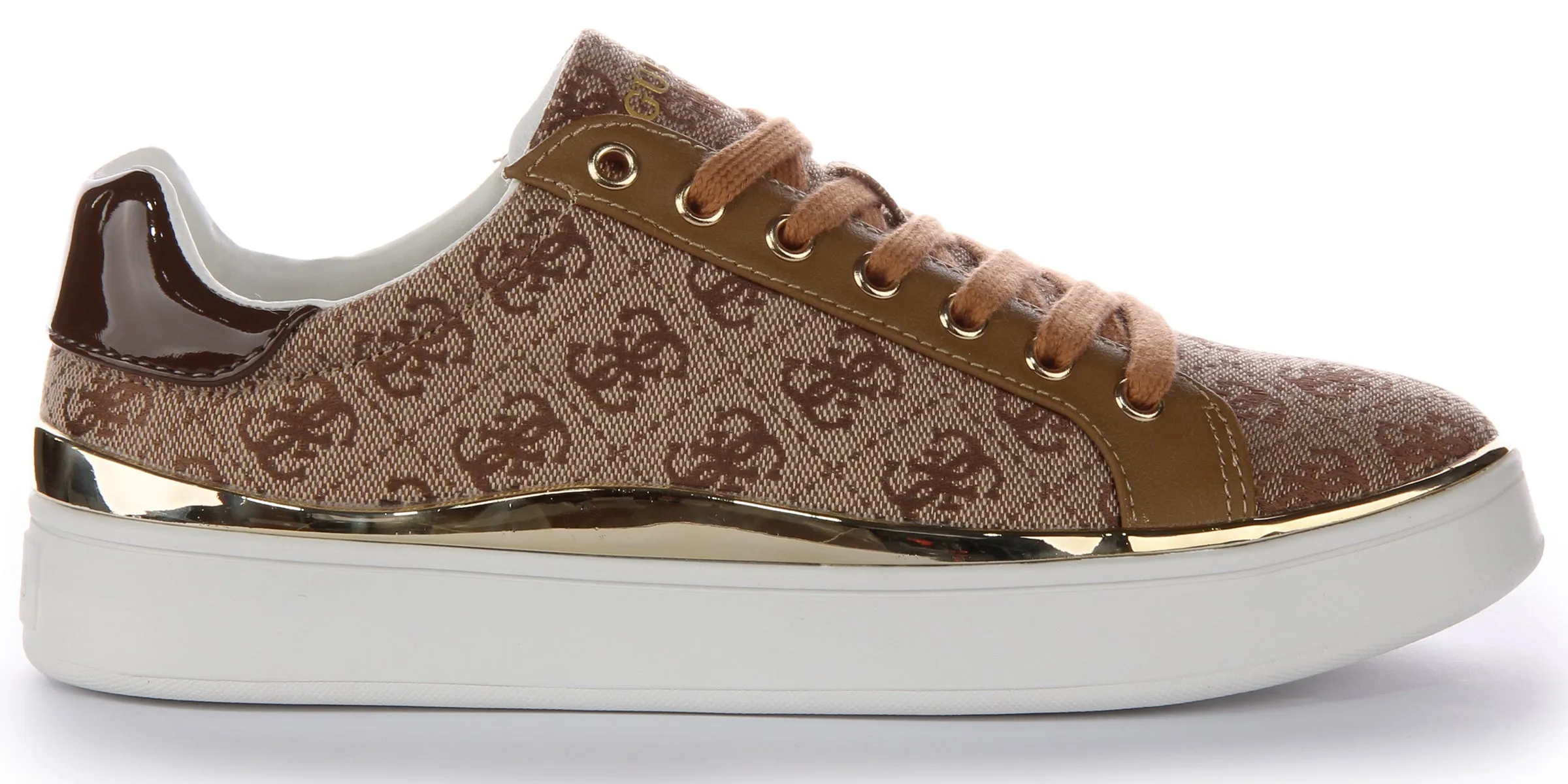 Guess Bonny 4G Trainers In Moca For Women Easy Wear