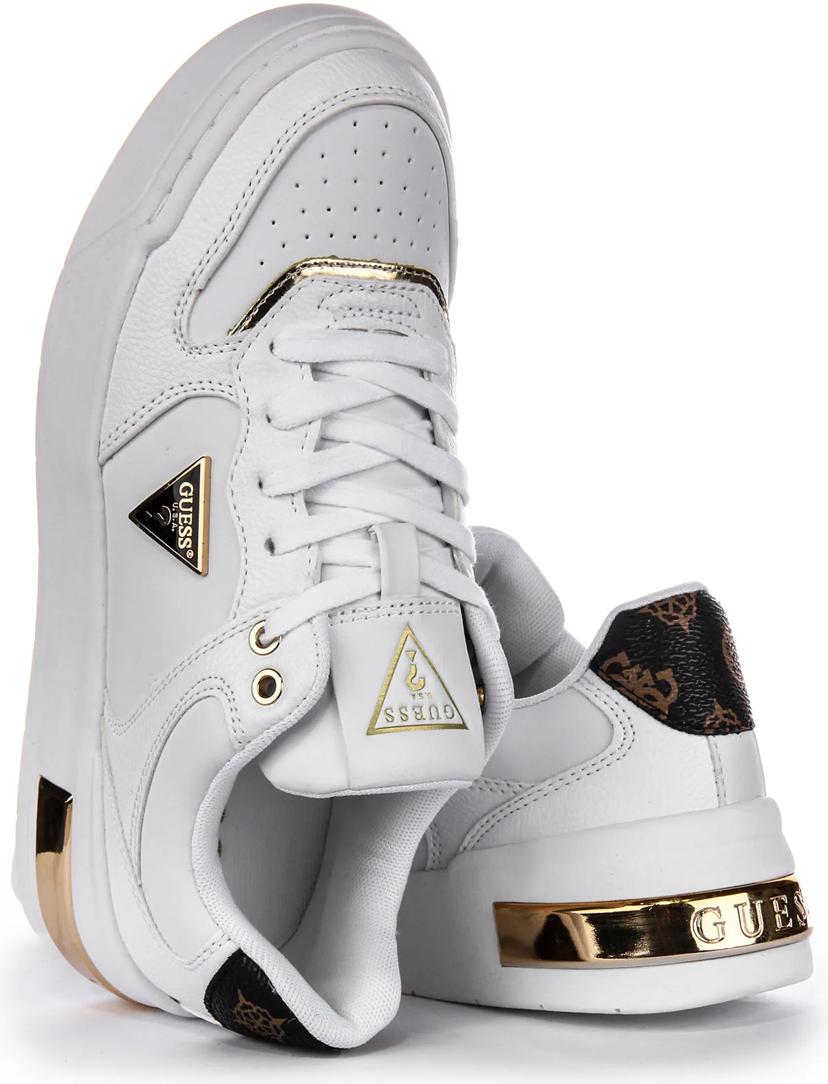 Guess Clarkz In White Gold For Women Grip Zones