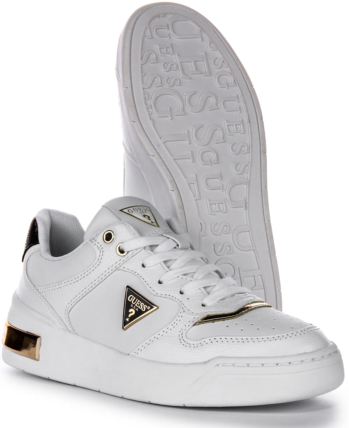 Guess Clarkz In White Gold For Women Grip Zones