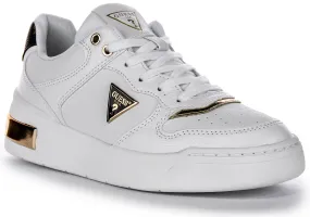 Molded midsole structure resists compression fatigue Guess Clarkz In White Gold For Women