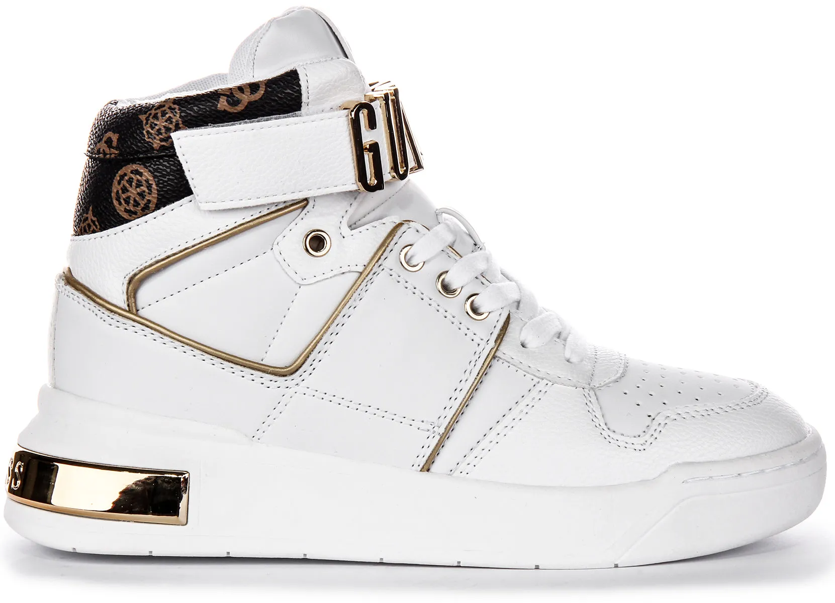 Guess Corten Hi In White Gold For Women Tough