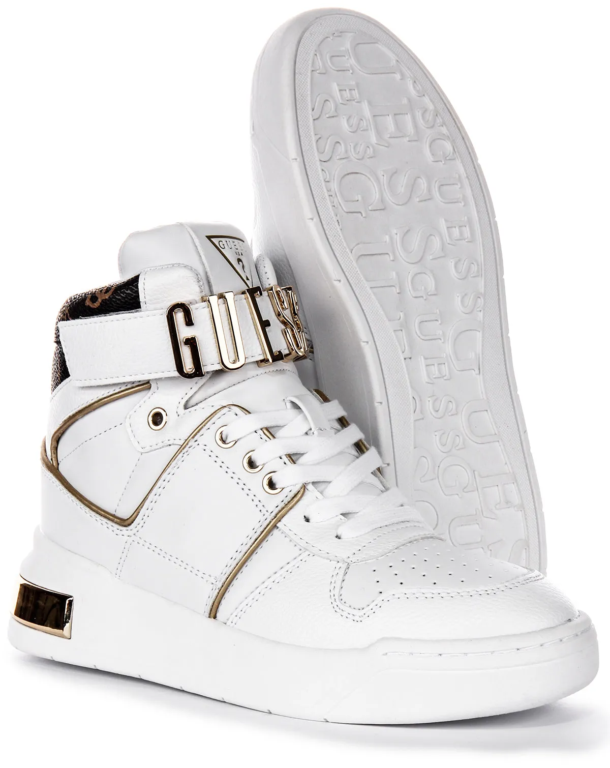 Guess Corten Hi In White Gold For Women Tough