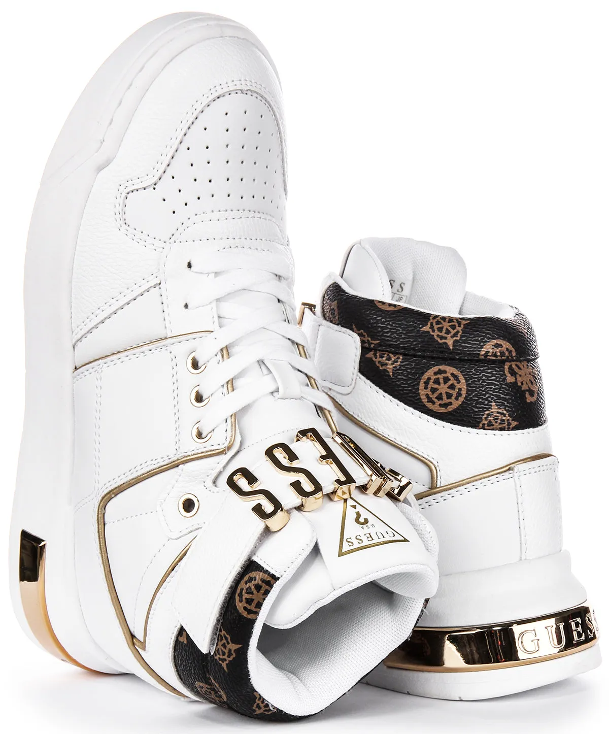 Guess Corten Hi In White Gold For Women Tough