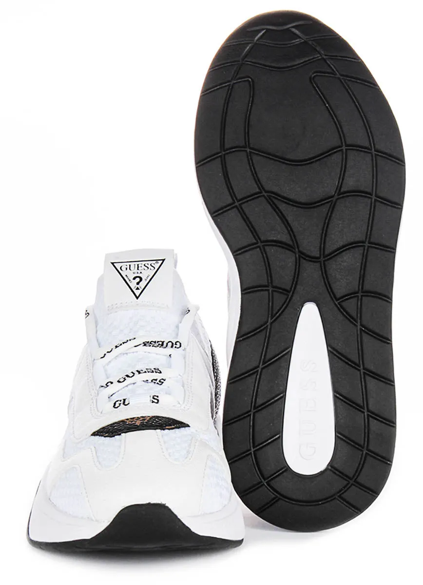 Guess Geniver Sneaker In White Brown For Women Dry Insole