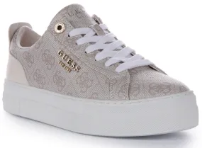 Guess Genza 4G Trainers In Stone For Women Ergonomic shaping guides efficient movement patterns Crafted to encourage a natural range of motion