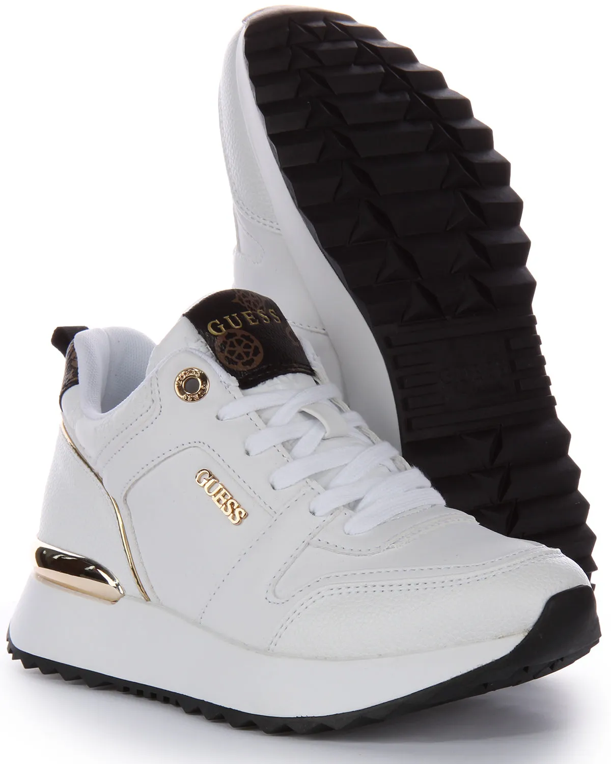 Guess Kaddy Peony In White Gold For Women Rebound Tech