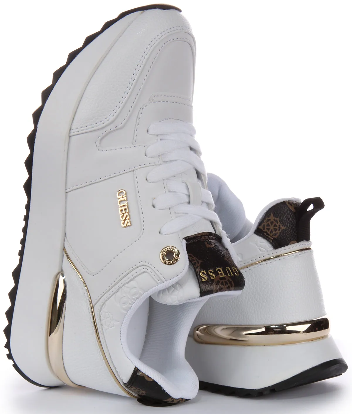 Guess Kaddy Peony In White Gold For Women Rebound Tech