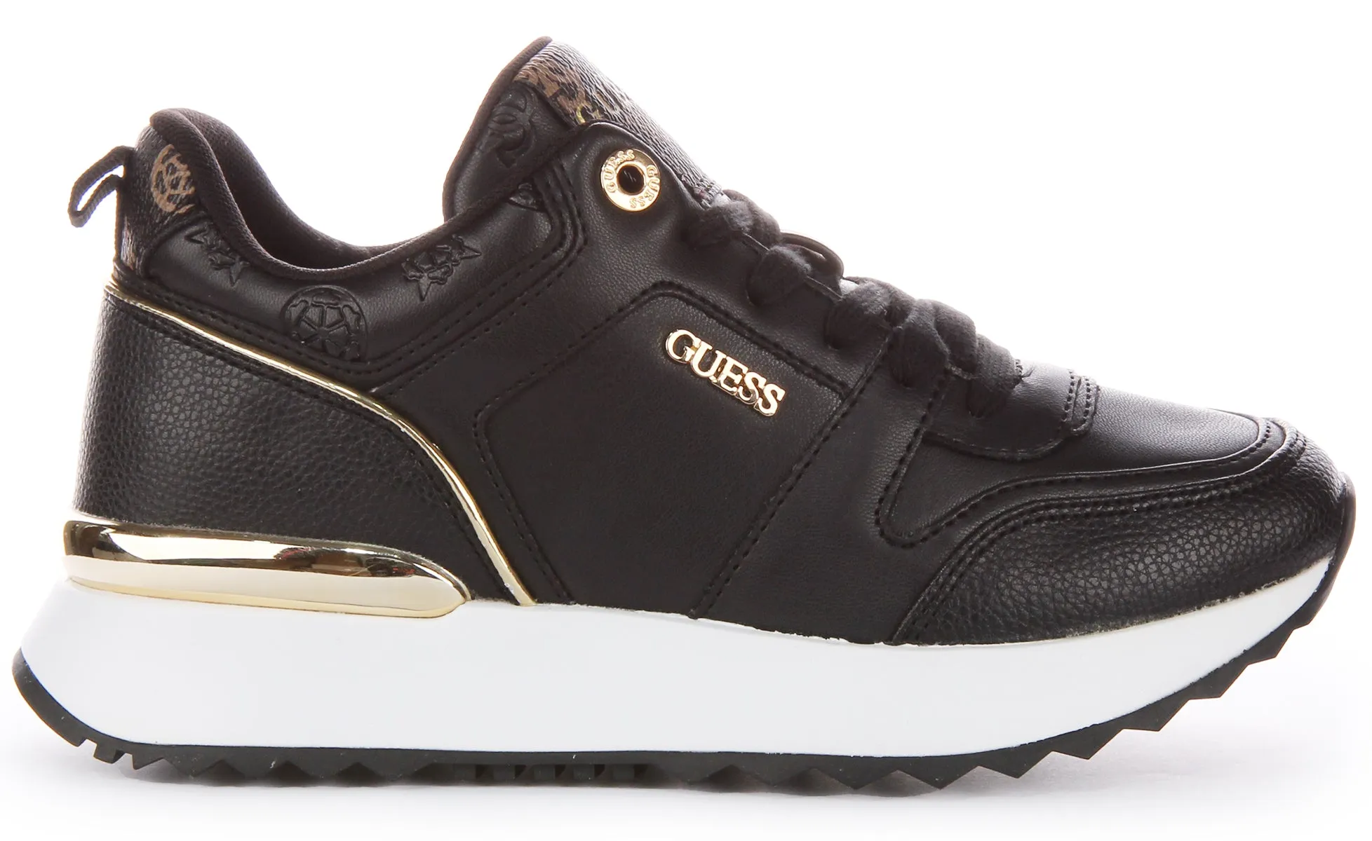 Guess Kaddy Peony Logo In Black Gold For Women Modern