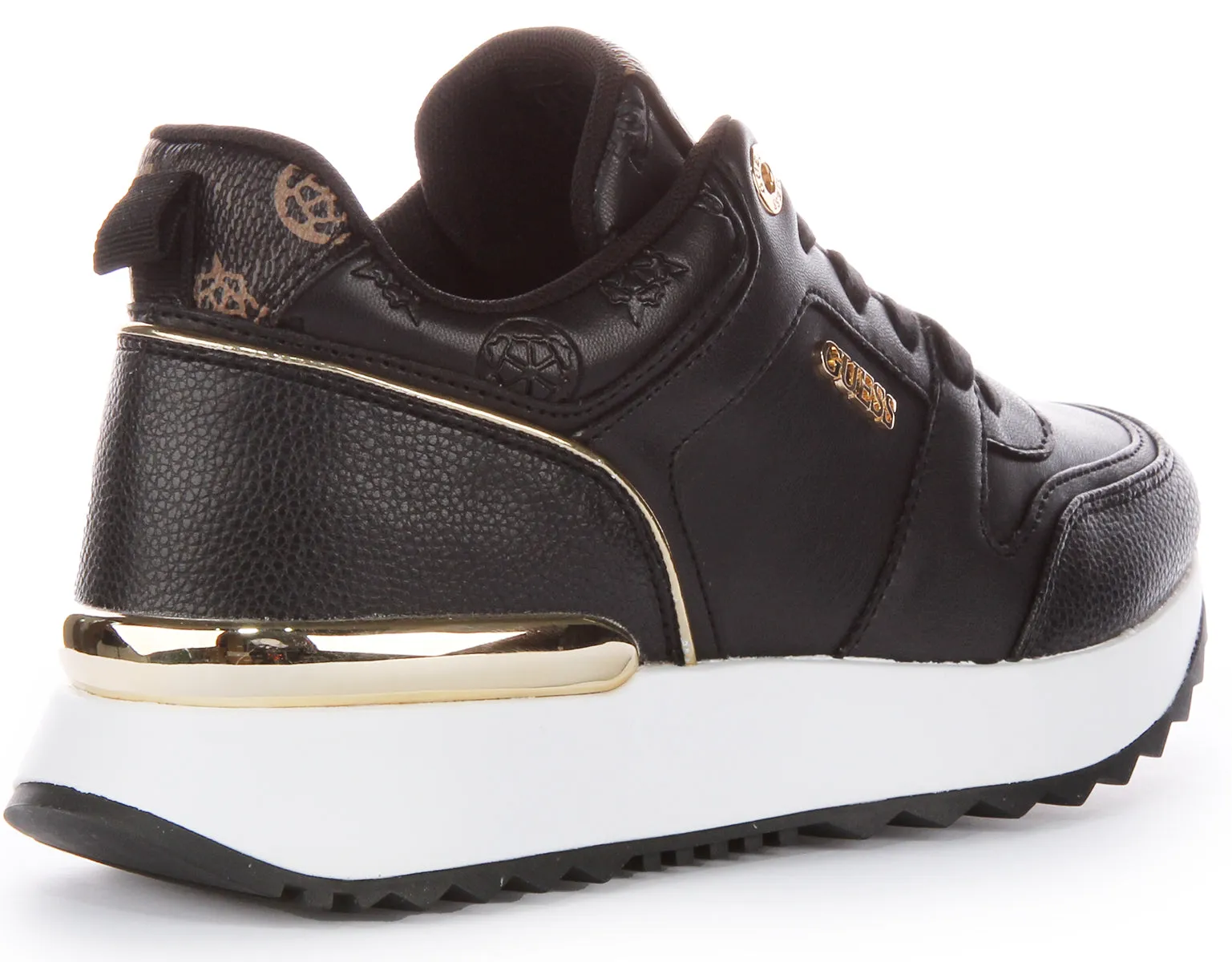 Guess Kaddy Peony Logo In Black Gold For Women Modern