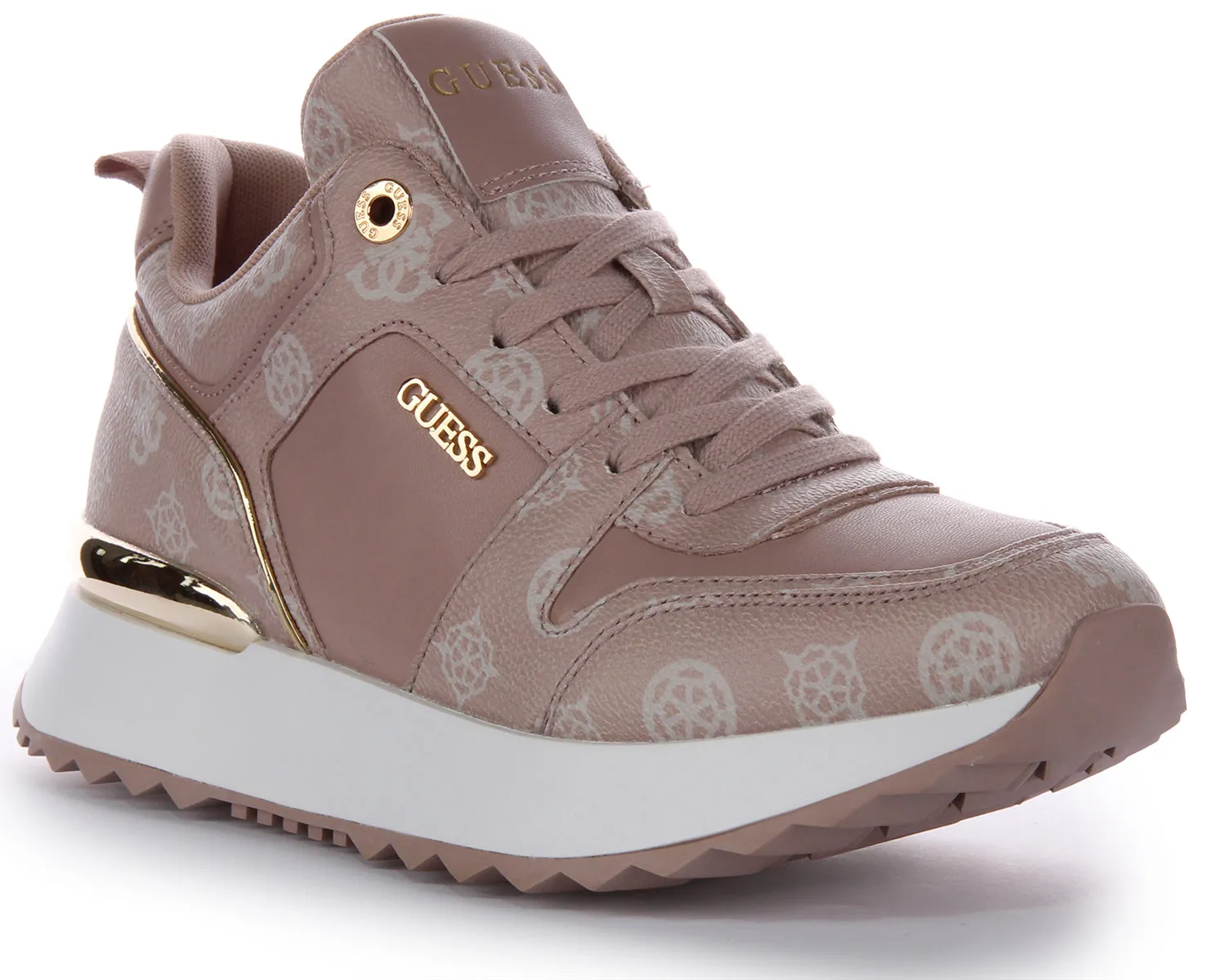 Guess Kaddy Peony Trainers In Pink White For Women Body Balance