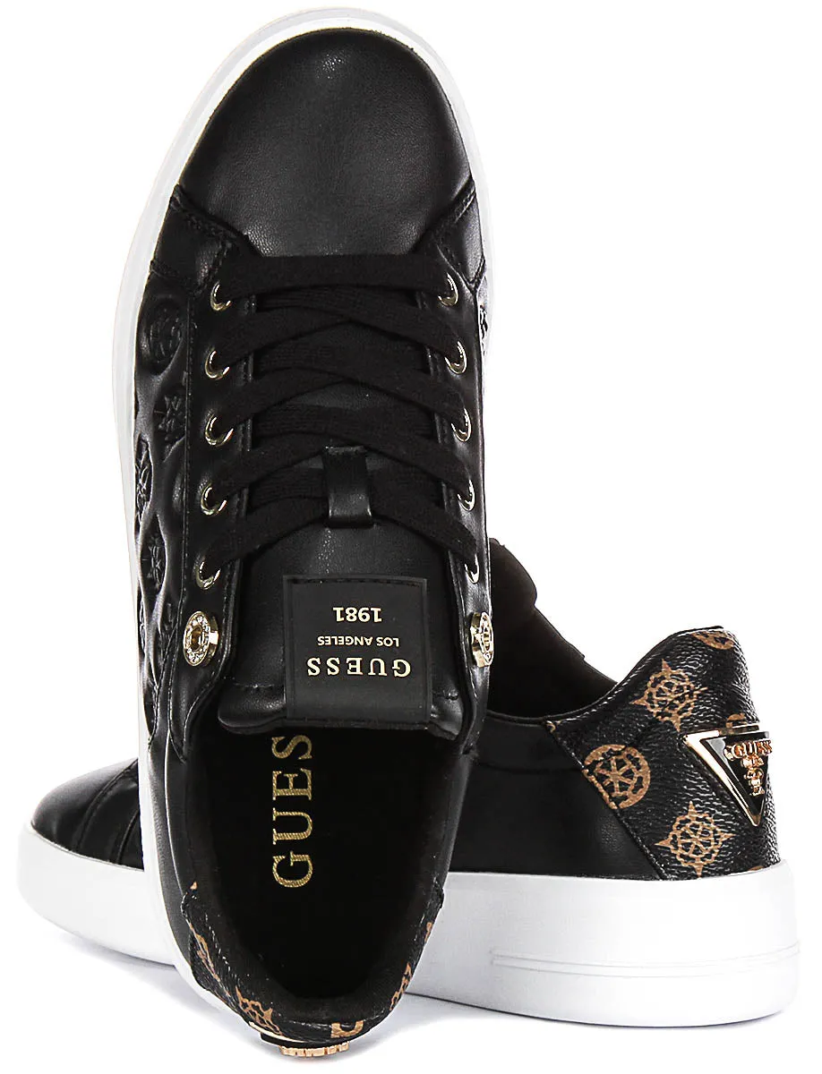 Guess Ronii 4G Peony Logo In Black Brown for Women Upper Mesh