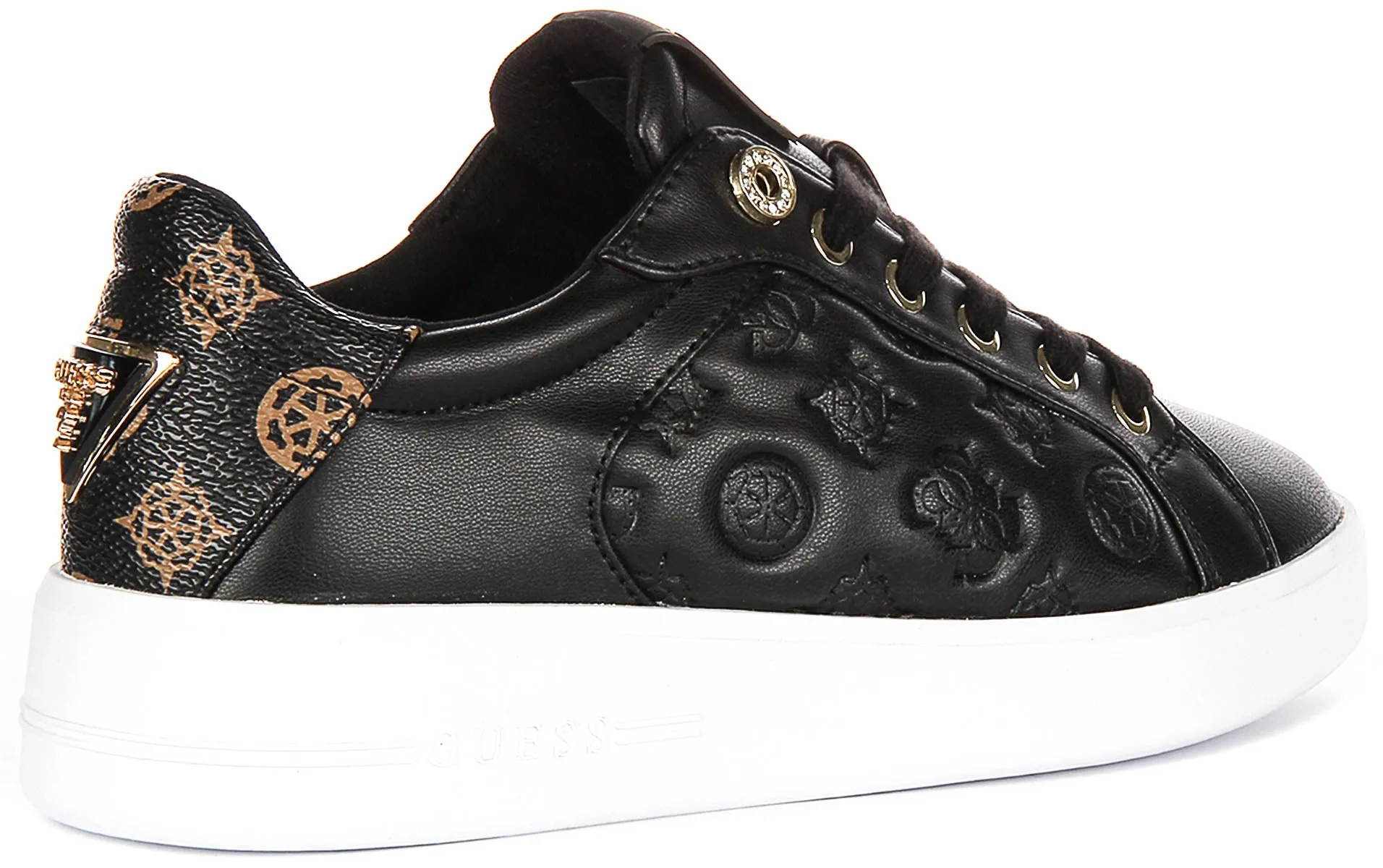 Guess Ronii 4G Peony Logo In Black Brown for Women Upper Mesh