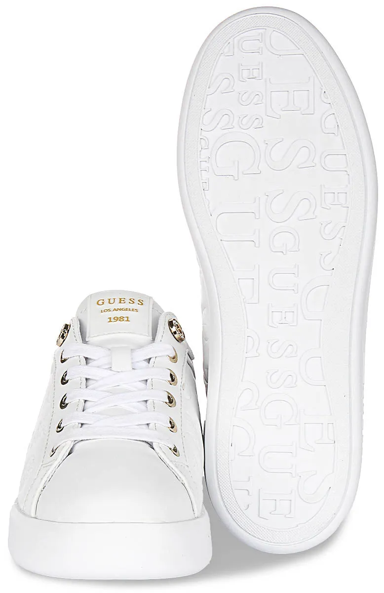 Guess Ronii 4G Peony Logo In White Brown for Women Sneakers Effort Grip
