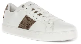 Ventilated Ankle Fit Guess Todi 4G Logo In White Brown For Men