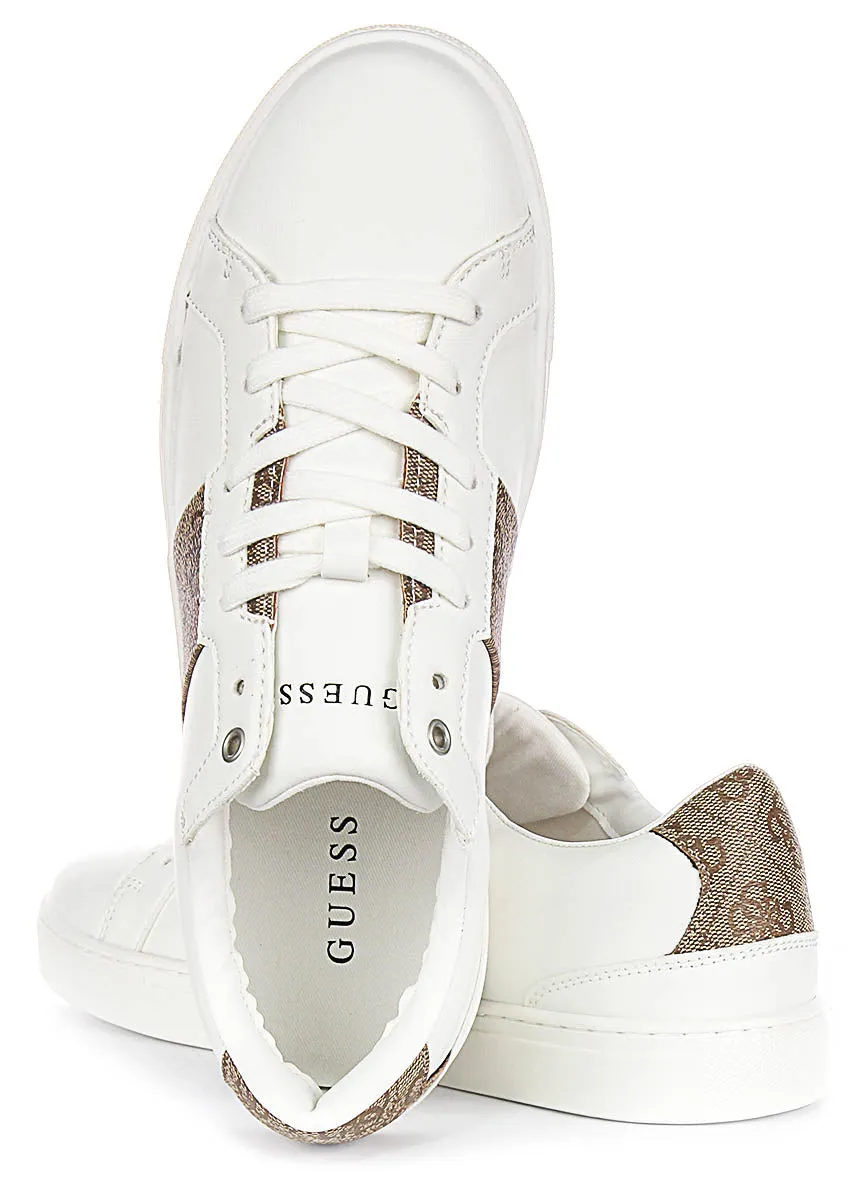 Guess Todi 4G Logo In White Brown For Men Agility Core