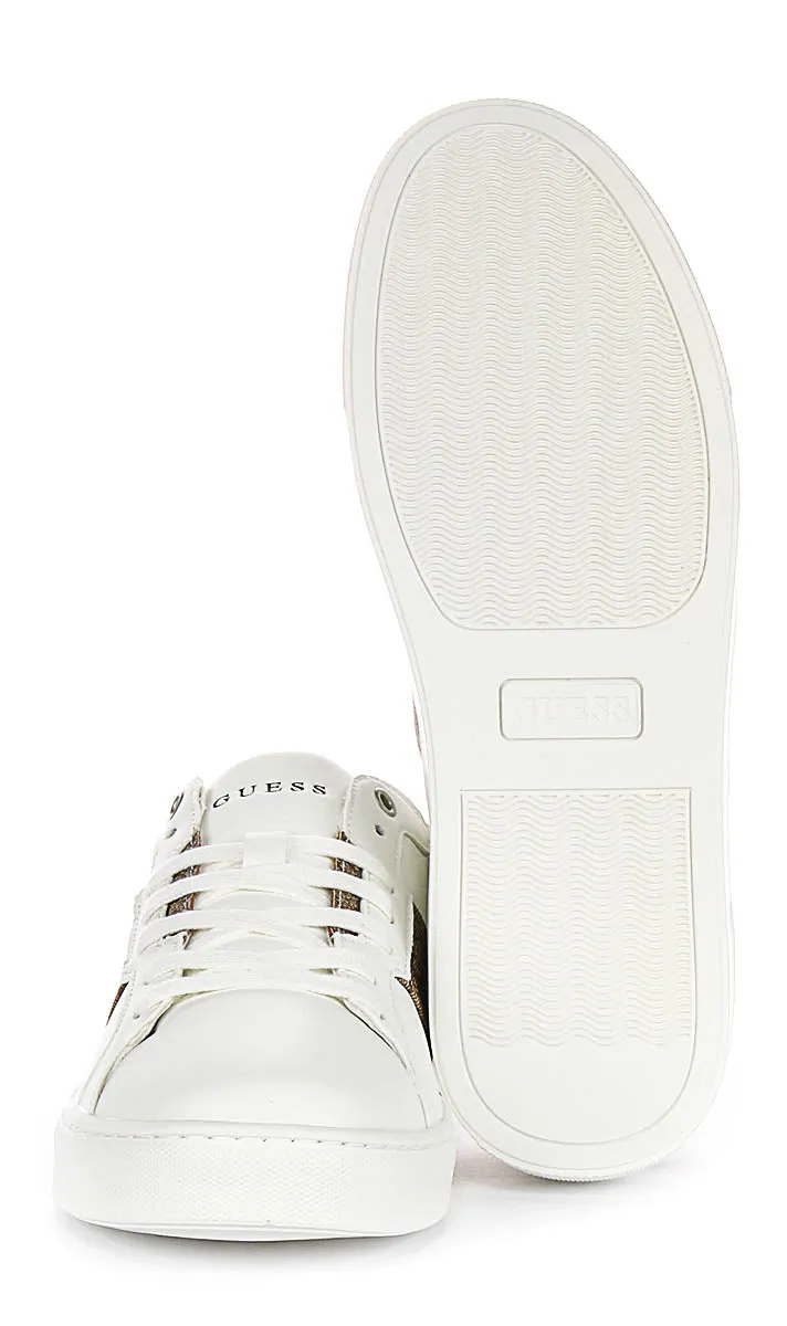 Guess Todi 4G Logo In White Brown For Men Agility Core