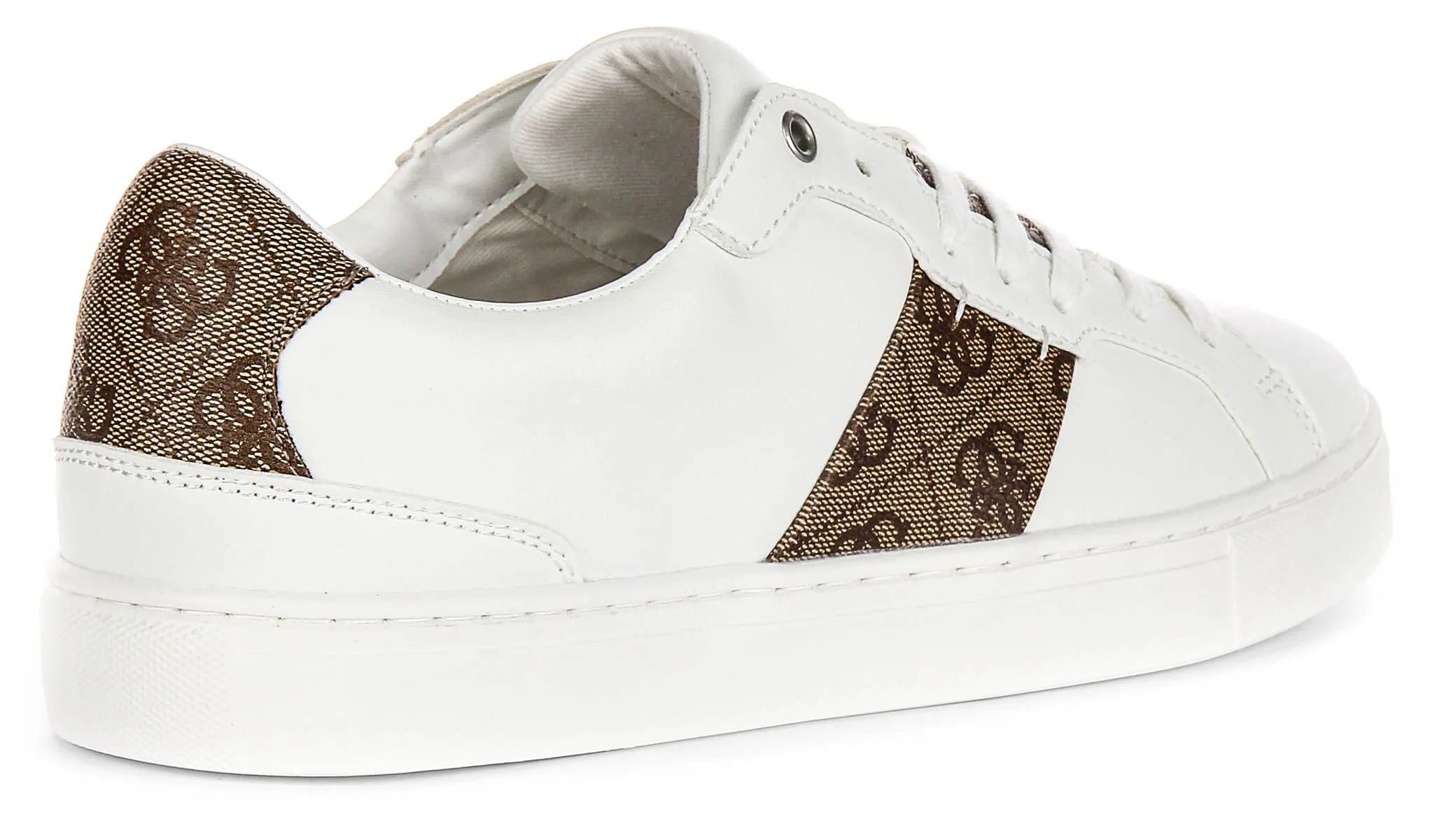 Guess Todi 4G Logo In White Brown For Men Agility Core