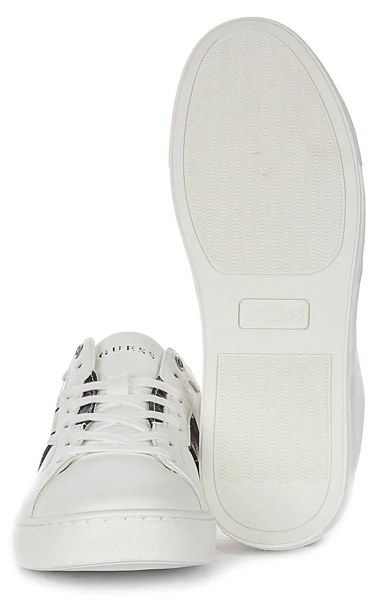 Guess Todi 4G Sneaker In White Brown For Men Strong Hold