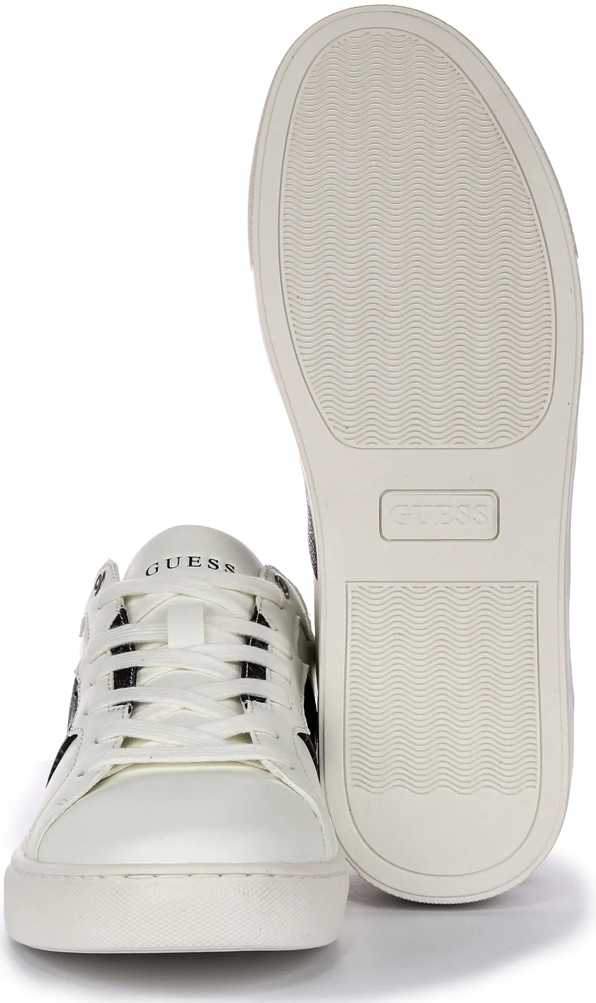 Guess Todi Sneaker In White Black For Men Layered cushioning