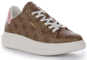 Responsive ride Guess Vibo 4G Trainers In Brown Pink For Women