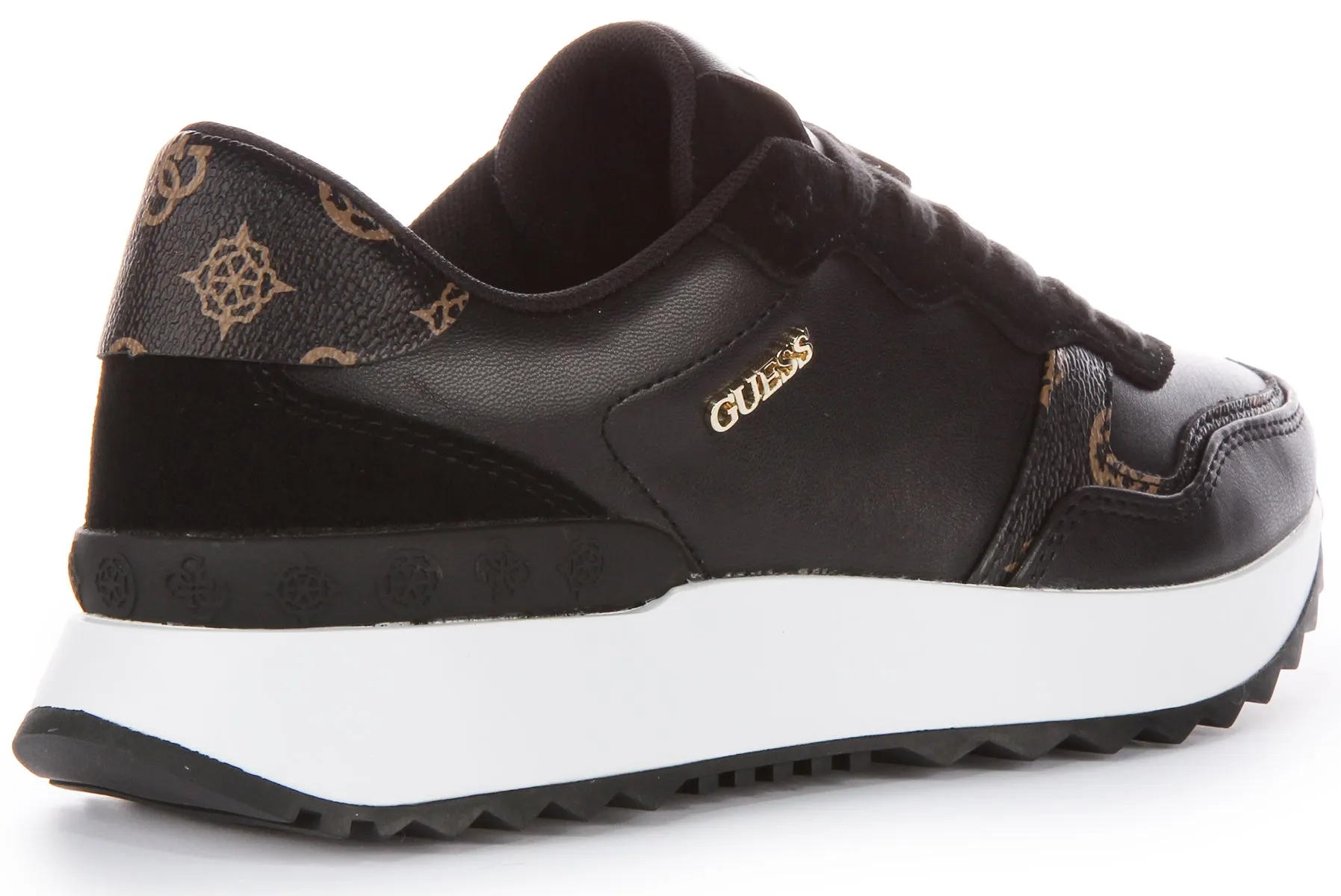 Guess Vinsa Low Top Trainer In Black White For Women energy returning