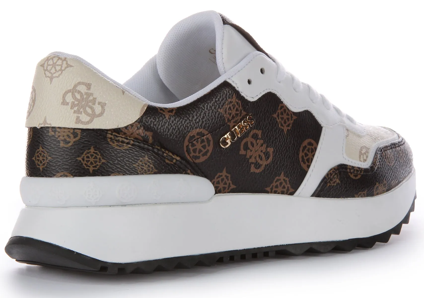 Guess Vinsa Trainer In White Brown For Women Mobility Fit