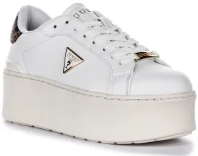 Guess Willen Platform In White For Women Mobility Ease Reflective