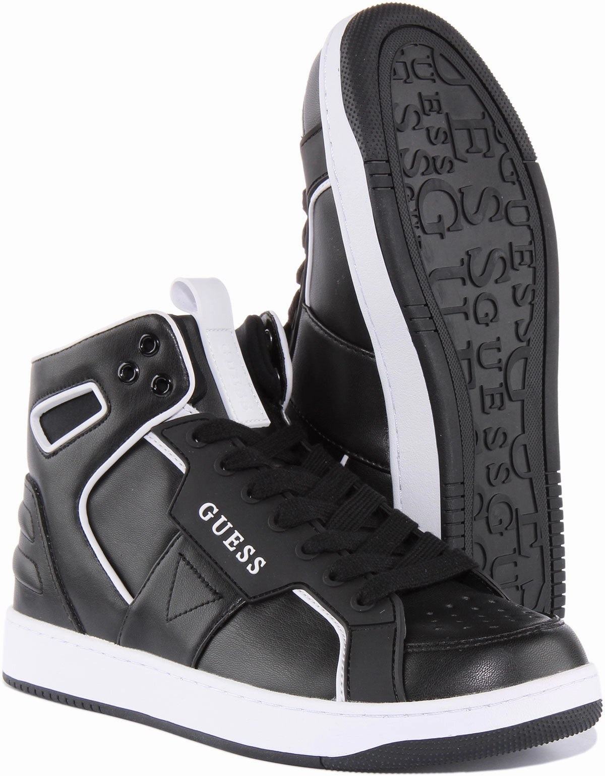Guess Basqet In Black White For Women Flex Fit