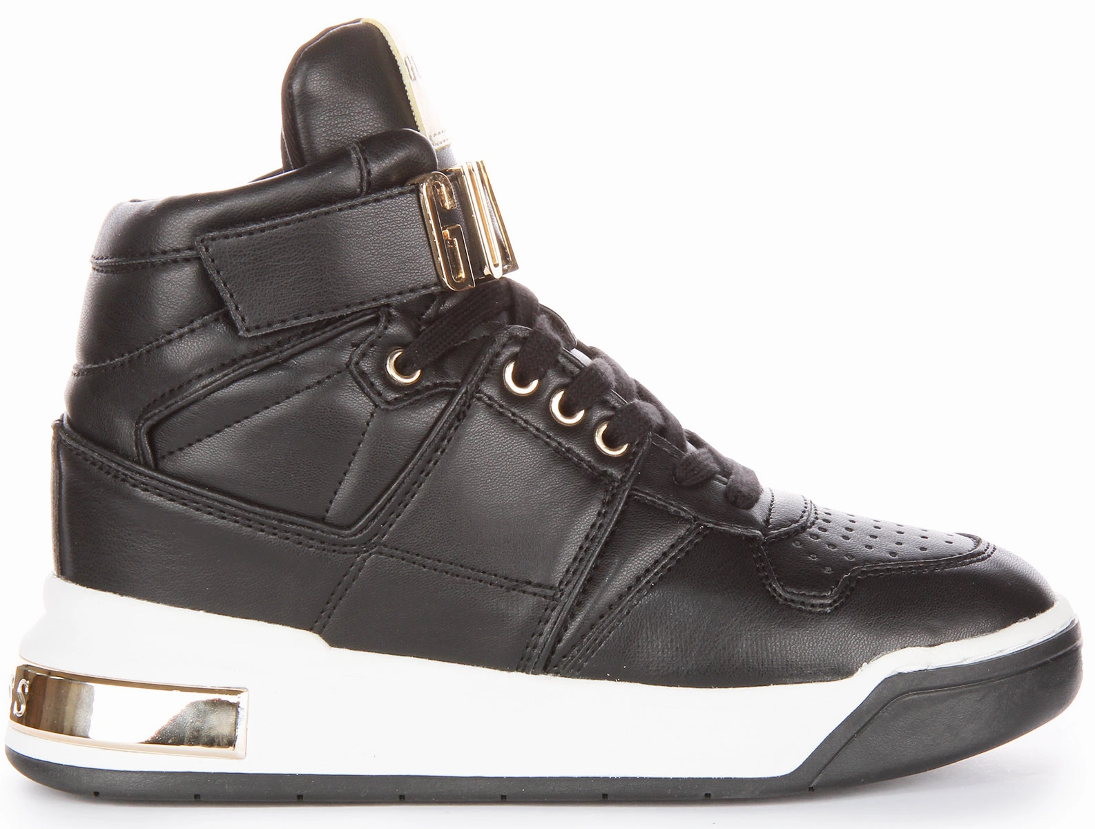 Guess Corten Hi Top In Black Gold For Women Bounce Sole