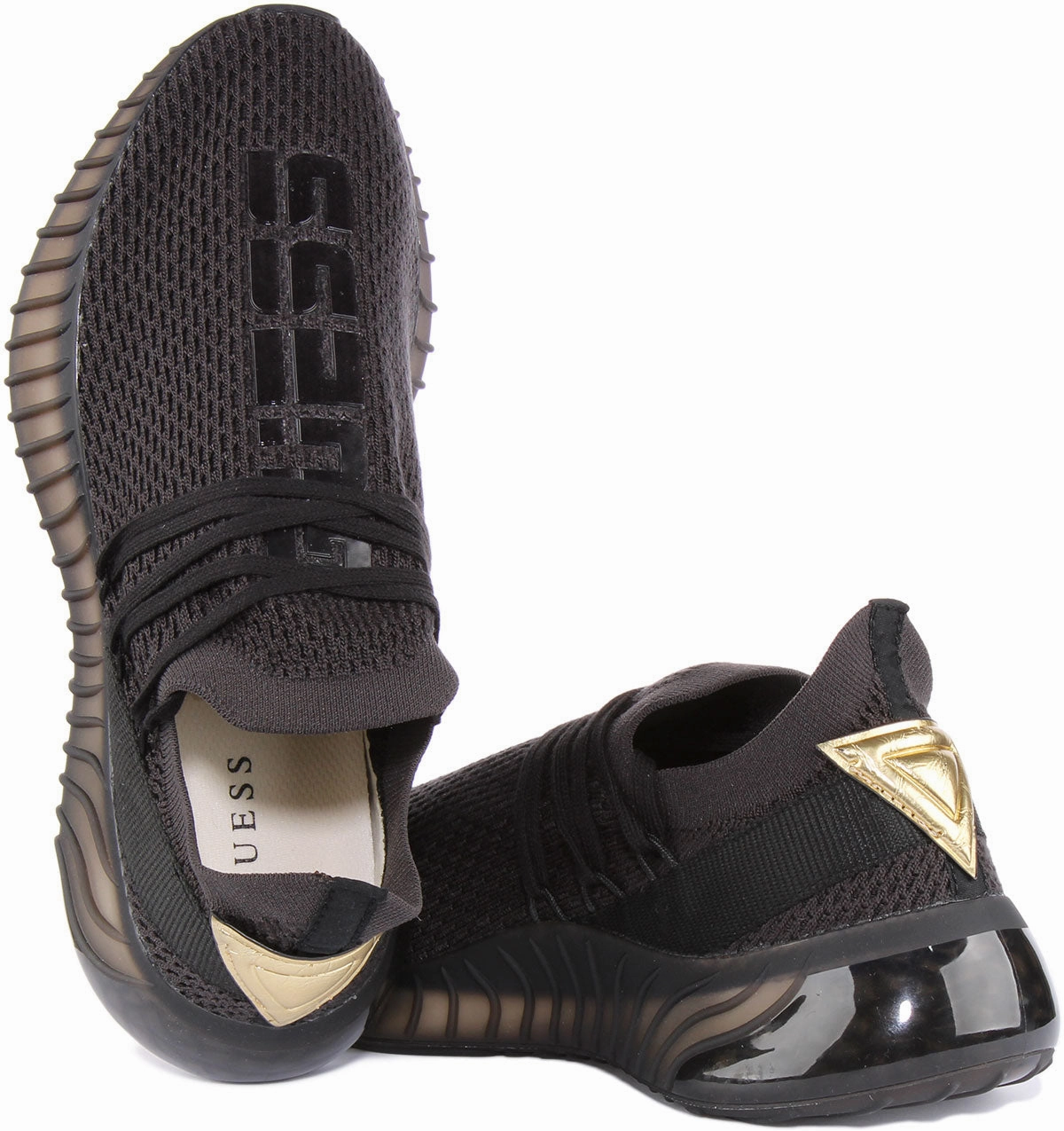 Guess Crema Sock Trainer In Black White For Men Active feel