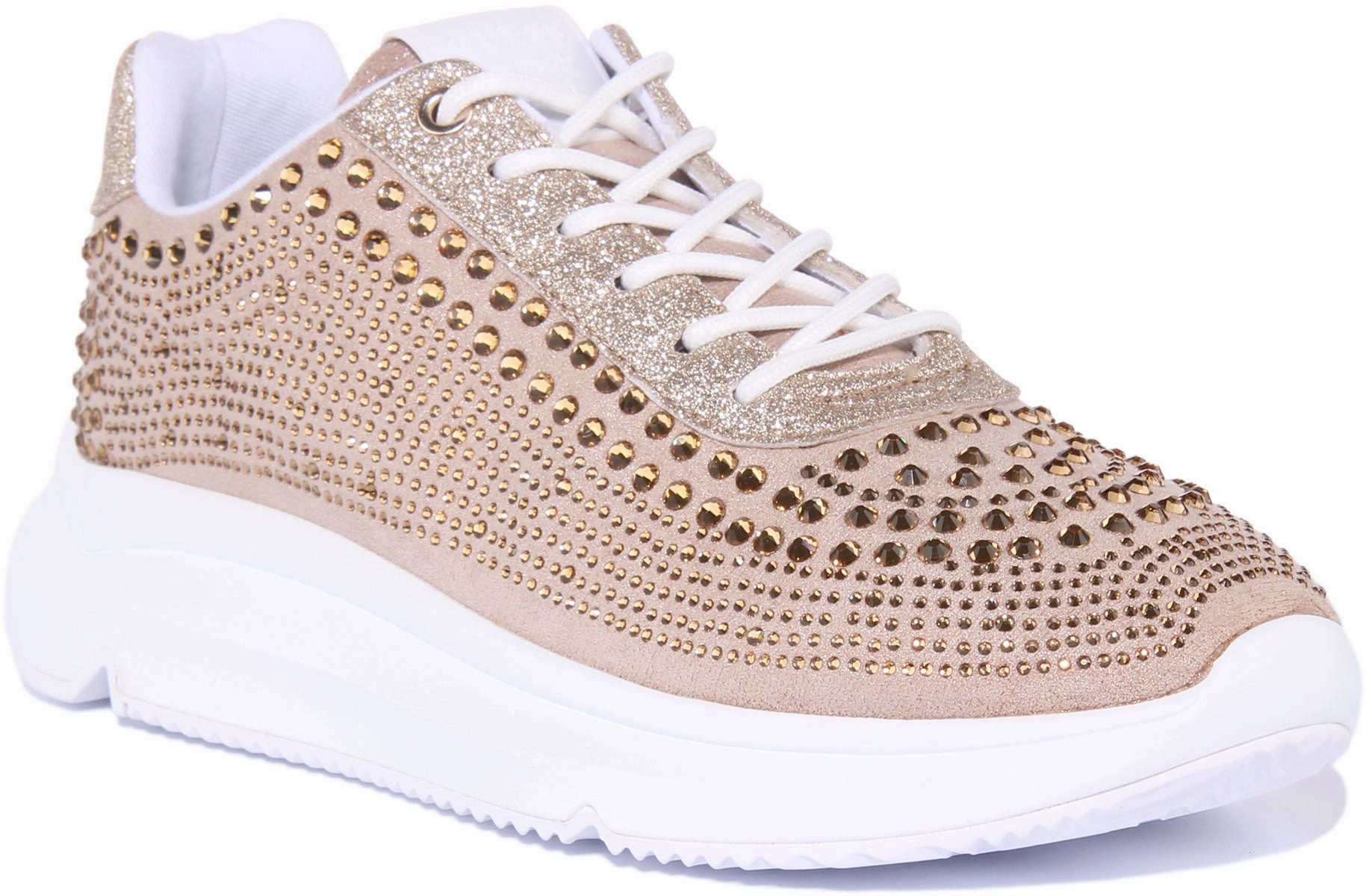 Guess Deglitz Rhinestone In Gold For Women Sweat Free Fitness Footing