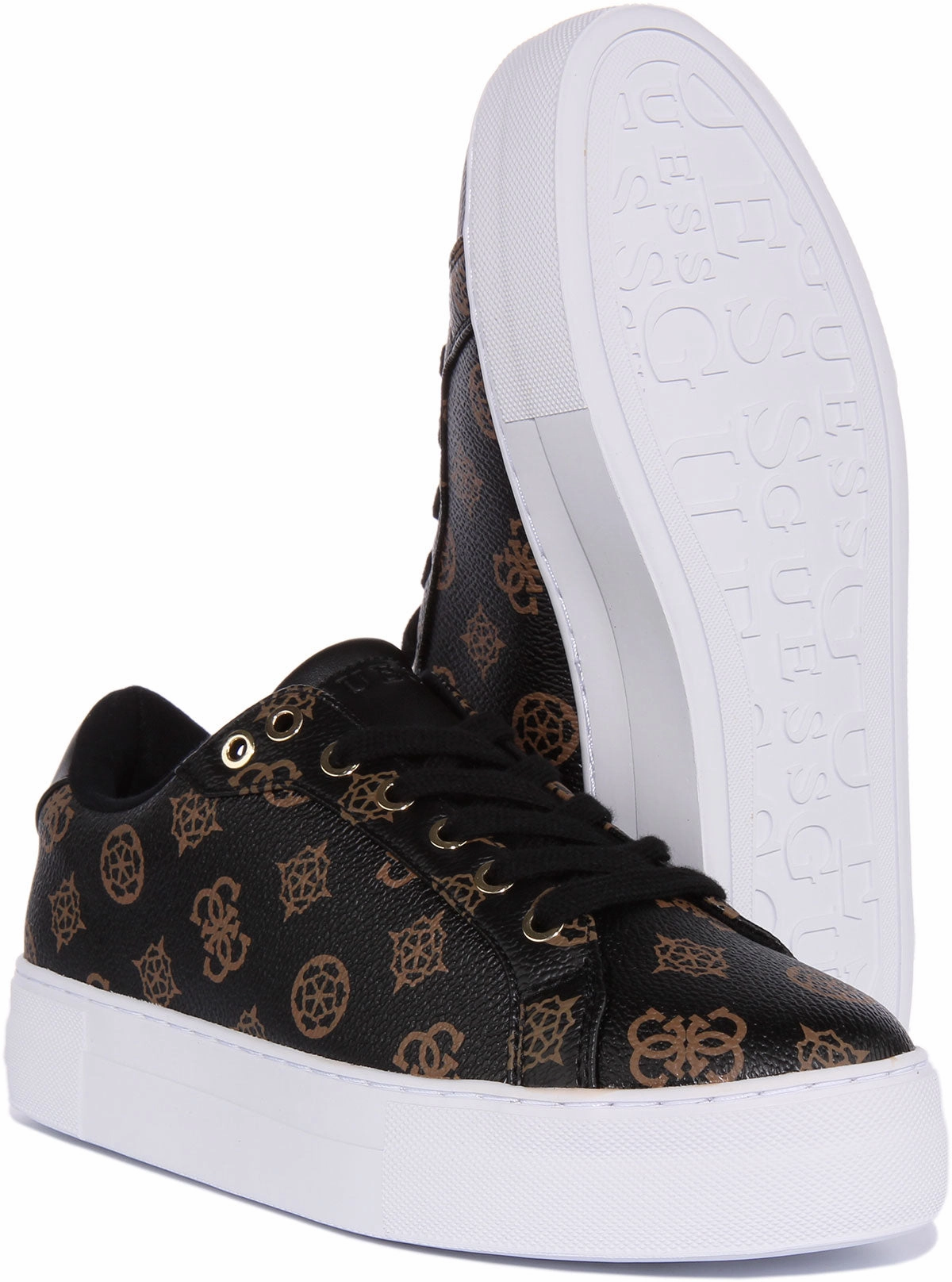 Guess Garmini 4G In Black Brown For Women Soft Finish