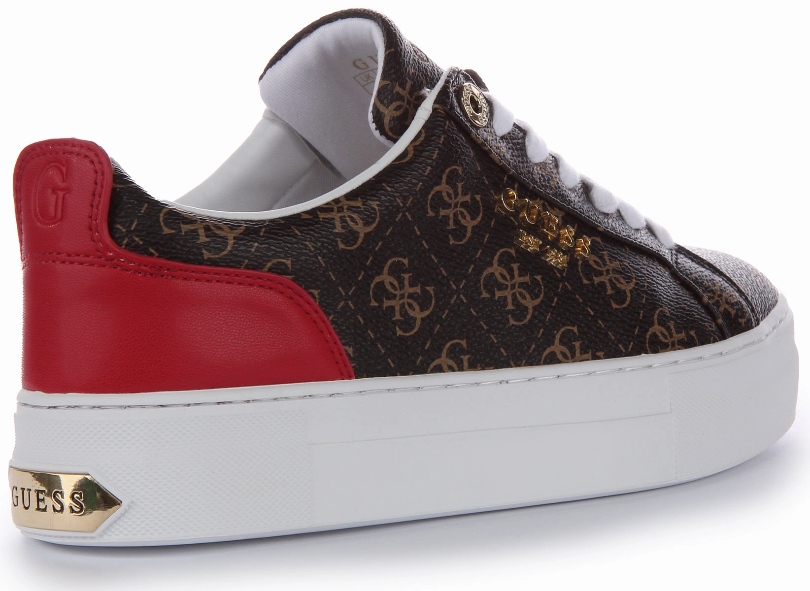 Guess Genza 4G Platform Trainer In Choco For Women Soft Style