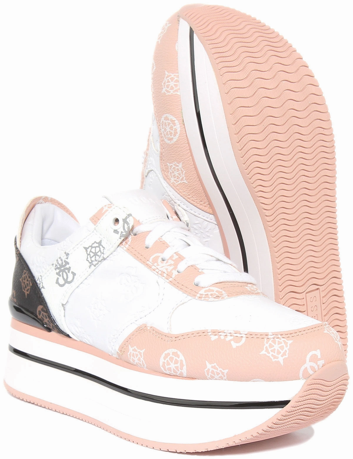 Guess Hindle 4G Platform In White Pink For Women Pure Path