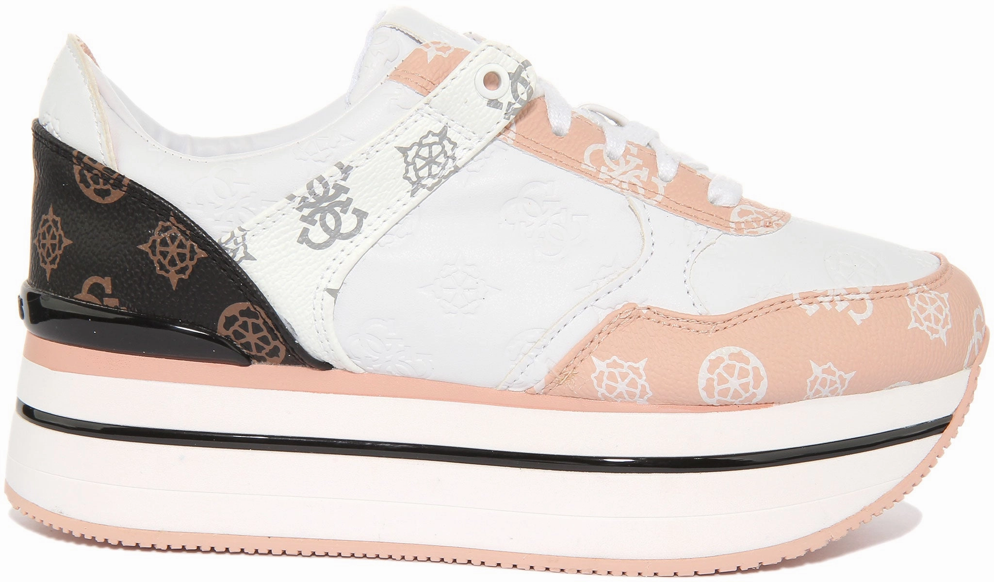 Guess Hindle 4G Platform In White Pink For Women Pure Path