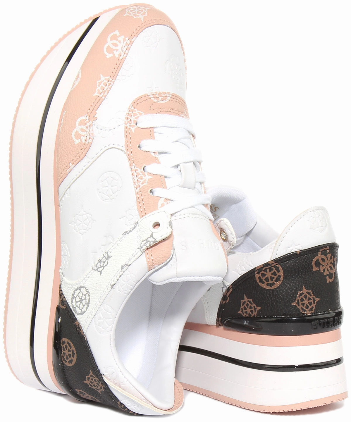 Guess Hindle 4G Platform In White Pink For Women Pure Path