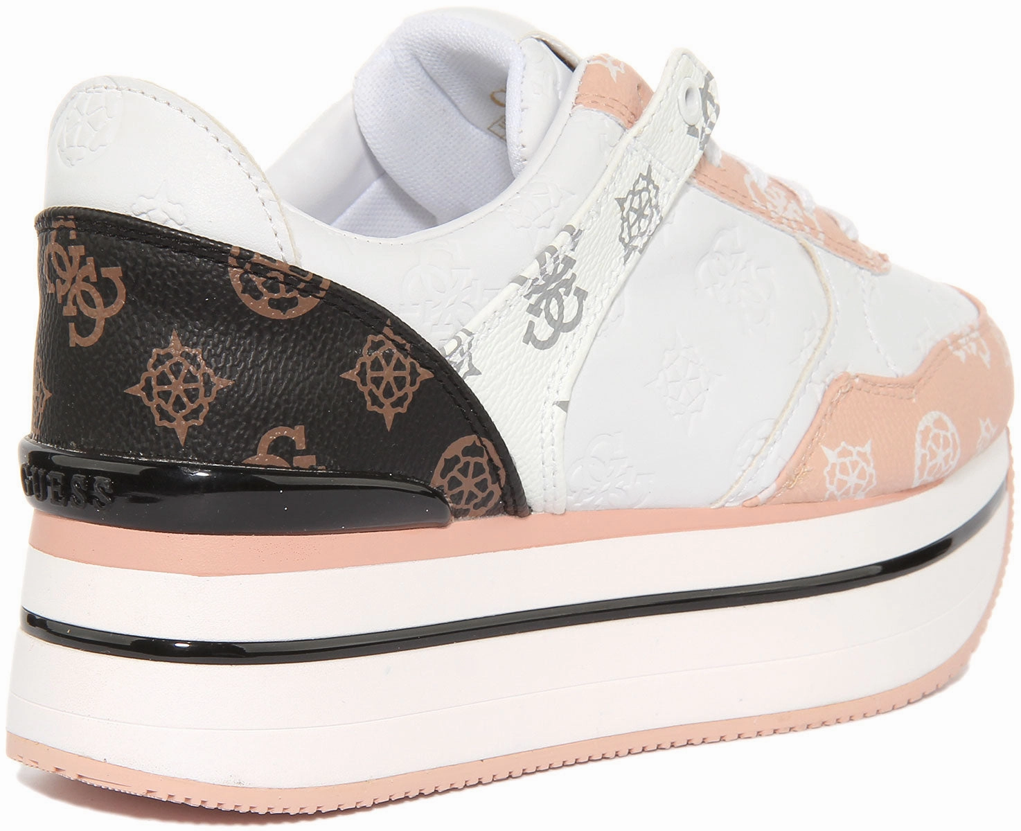 Guess Hindle 4G Platform In White Pink For Women Pure Path